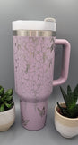 Wisteria  and butterflies, garden 40oz Double Wall Insulated Tumbler with Handles Gift for mom, dancer, sister, Niece