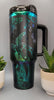 Turtles, under the sea black and green blue 40oz Double Wall Insulated Tumbler with Handles Gift for mom, sister