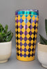Diamond, Fashion patterns yellow and rainbow Laser Engraved 20oz Double Wall Insulated Tumbler Travel mug,Seamless Tumbler ,Gift