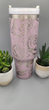 Peony, Peonies Floral 40oz Double Wall Insulated Tumbler with Handles Gift for mom, Granny, sister, Insulated Tumbler, Travel Coffee Mug