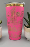 Book lover, stories, books pink and gold Laser Engraved 20oz Double Wall Insulated Tumbler Travel mug, Tumbler ,Gift for niece