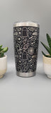 Halloween, ghosts Laser Engraved Custom Seamless  20oz Double Wall Insulated Tumbler Travel mug, Coffee mug, Tea mug