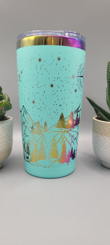 Adventure, Travel mug, Not all who wander are lost  Laser Engraved 20oz Double Wall Insulated Tumbler Travel mug, Seamless Tumbler