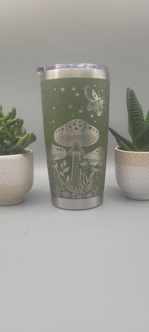 Moths and Moonlight travel mug Laser Engraved 20oz Double Wall Insulated Tumbler Travel mug, Seamless Tumbler ,Gift for daughter