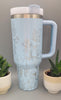 Butterfly,  garden, flowers, roses 40oz Double Wall Insulated Tumbler with Handles Gift for mom, Granny, sister, Niece