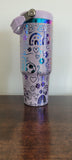 Ladybugs, Rainbows, Daisy light purple and rainbow Laser Engraved 30oz Double Wall Insulated Tumbler Custom Seamless Tumbler