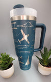 Pilot, airplane, aircraft, flying, plane spotter 40oz Double Wall Insulated Tumbler with Handles Gift  Aviation, Plane spotter