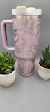 Peony, Peonies Floral 40oz Double Wall Insulated Tumbler with Handles Gift for mom, Granny, sister, Insulated Tumbler, Travel Coffee Mug