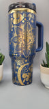 Boho, moons, crystals evil eye gift 40oz Double Wall Insulated Tumbler with Handles Gift for mom, Granny, sister, Niece