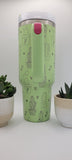 Succulents, cactus, cacti Floral  40oz Double Wall Insulated Tumbler with Handles Gift for mom, Granny, sister, Niece