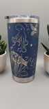 Turtles and octopus, Laser Engraved Ocean Tumbler  20oz Double Wall Insulated Travel Mug with Turtles & Octopus Marine Biology Gift Sea