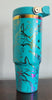 Sharks, Under the sea, Ocean teal and rainbow Laser Engraved 30oz Double Wall Insulated Tumbler Custom Seamless Tumbler