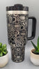 Sugar skills, Halloween, skulls, tattoo 40oz Double Wall Insulated Tumbler with Handles Gift for mom, Granny, sister, Niece