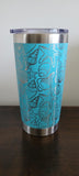 Sea Shells, Ocean theme Laser Engraved 20oz Double Wall Insulated Tumbler Travel mug, Tumbler