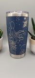 Turtles and octopus, Laser Engraved Ocean Tumbler  20oz Double Wall Insulated Travel Mug with Turtles & Octopus Marine Biology Gift Sea