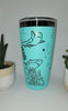 sharks, Ocean, Under the Sea, Teal and black Laser Engraved 20oz Double Wall Insulated Tumbler Travel mug,Tumbler