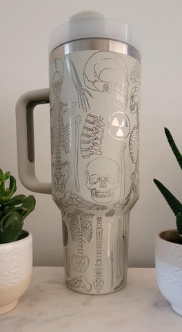 Radiology, X-ray Tech, Radiologist tumbler Xray tech, Bones 40oz Double Wall Insulated Tumbler with Handles Gift