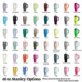 Original Stanley Engraved Stanley Peony 40oz Floral Tumbler: Double-Wall Insulated Cup with Handle for Summer