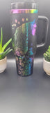 Horse and flowers, Horse Lover, Horseriding 40oz Double Wall Insulated Tumbler with Handles Gift for mom, sister