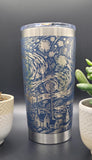 Starry night, Vincent Laser Engraved 20oz Double Wall Insulated Tumbler Travel mug, Tumbler