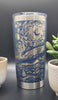 Starry night, Vincent Laser Engraved 20oz Double Wall Insulated Tumbler Travel mug, Tumbler