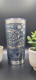 Starry night, Vincent Laser Engraved 20oz Double Wall Insulated Tumbler Travel mug, Tumbler