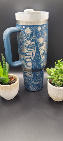 Starry Night,Vincent, art gift 40oz Double Wall Insulated Tumbler with Handles Gift for mom, Granny, sister, Niece, Teacher gift,