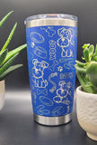 Schnauzer dog Laser Engraved 20oz Double Wall Insulated Tumbler Travel mug, Tumbler