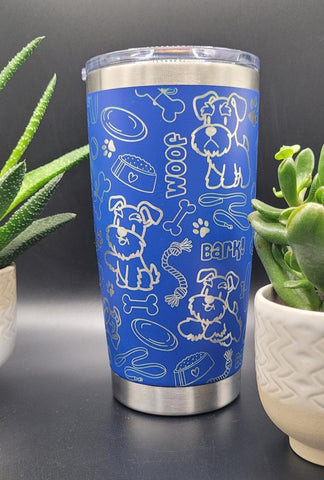 Schnauzer dog Laser Engraved 20oz Double Wall Insulated Tumbler Travel mug, Tumbler