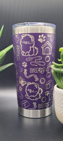 Pomeranian dog Laser Engraved 20oz Double Wall Insulated Tumbler Travel mug, Tumbler
