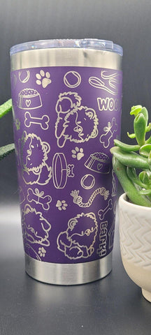 Pomeranian dog Laser Engraved 20oz Double Wall Insulated Tumbler Travel mug, Tumbler