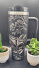 Old Bridge over River art gift, engraved Tree 40oz Double Wall Insulated Tumbler with Handles Gift for mom, Granny, sister, Niece
