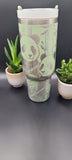Panda  and Bamboo 40oz Double Wall Insulated Tumbler with Handles Gift for mom, Granny, sister, Niece