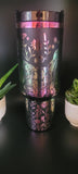 Horse and flowers, Horse Lover, Horseriding 40oz Double Wall Insulated Tumbler with Handles Gift for mom, sister