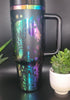 Horse and flowers, Horse Lover, Horseriding 40oz Double Wall Insulated Tumbler with Handles Gift for mom, sister