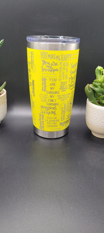 You are my Sunshine mug Laser Engraved 20oz Double Wall Insulated Tumbler Travel mug,Seamless Tumbler ,Gift for daughter, niece, Friend