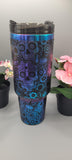 Sugar skulls Halloween black and chroma 40oz Double Wall Insulated Tumbler with Handles Gift for mom, sister