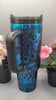 Sugar skulls Halloween black and chroma 40oz Double Wall Insulated Tumbler with Handles Gift for mom, sister