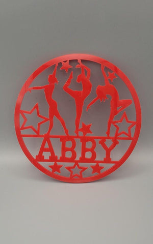 Personalised Ladies Dance, Gymnastics Teenager Girls bedroom Decor, club name sign Name, door or wall hanger In Acrylic or wood