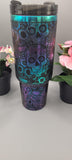 Sugar skulls Halloween black and chroma 40oz Double Wall Insulated Tumbler with Handles Gift for mom, sister