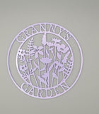 Grannys Garden Round Sign  Personalized Garden Escape Door or Wall Plaque, Mothers Day Gift, Acrylic or Wood, Custom Name Garden sign