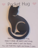 Cat Pocket hug token love gift thinking of you  little pocket hug, pick me up pocket hug token Acrylic - choose your colour Acrylic