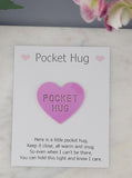 Heart Pocket hug token love gift thinking of you  little pocket hug, pick me up pocket hug token Acrylic - 35 colours