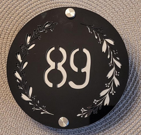 Round House Number, House Number Sign, Door Sign, Door Number, Modern, Acrylic, House Name, Address Sign, First Home,