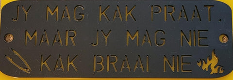 Afrikaans Braai Sign, Door Sign, Braai Modern, Acrylic, House sign, Address Sign, First Home,