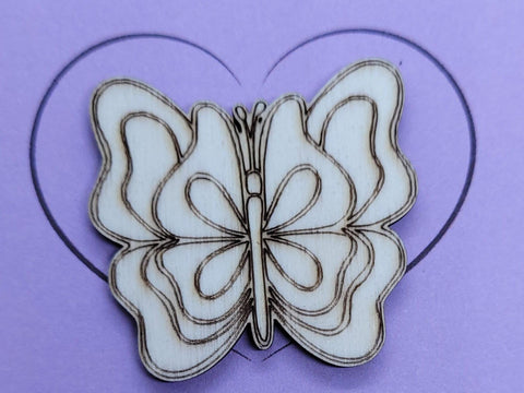 Butterfly Handmade Wooden Pocket hug token love gift little pocket hug, pick me up pocket hug token