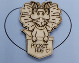 Dinosaur Handmade Wooden Pocket hug token love gift little pocket hug, pick me up pocket hug token
