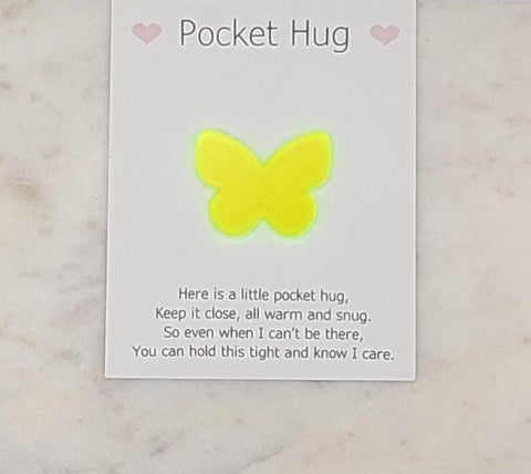 Butterfly Pocket hug token love gift thinking of you  little pocket hug, pick me up pocket hug token Acrylic - 35 colours