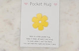 Daisy Pocket hug token love gift thinking of you  little pocket hug, pick me up pocket hug token Acrylic - 35 colours