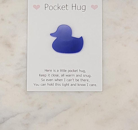 Duck Pocket hug token love gift thinking of you  little pocket hug, pick me up pocket hug token Acrylic - 35 colours